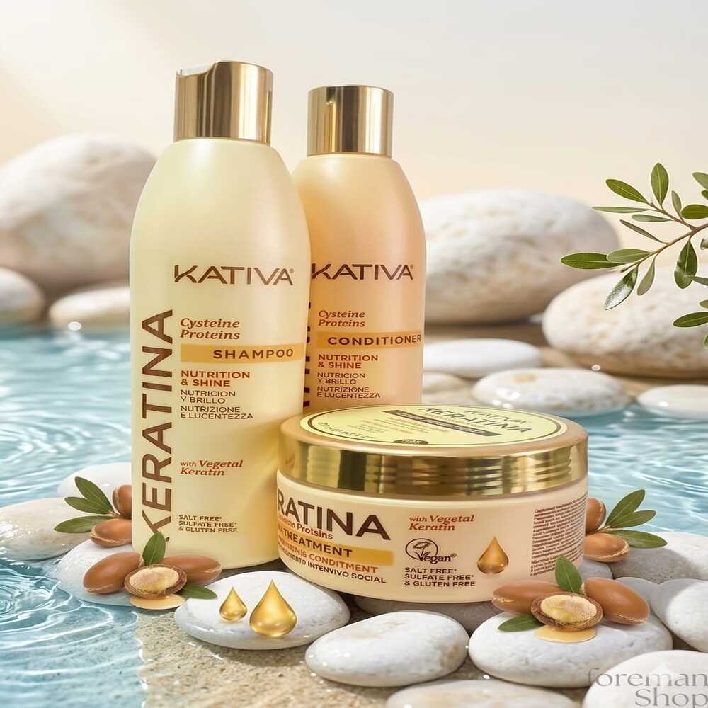TRIO KATIVA KERATINA 355ML - SHAMPOO + ACONDICIONADOR + TRATAMIENTO 300ML - 3