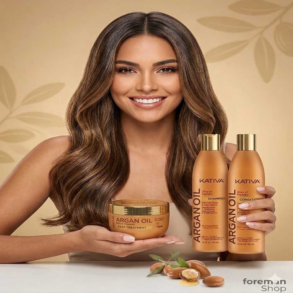 TRIO KATIVA ARGAN OIL 355ML - SHAMPOO + ACONDICIONADOR + TRATAMIENTO 300ML - 2