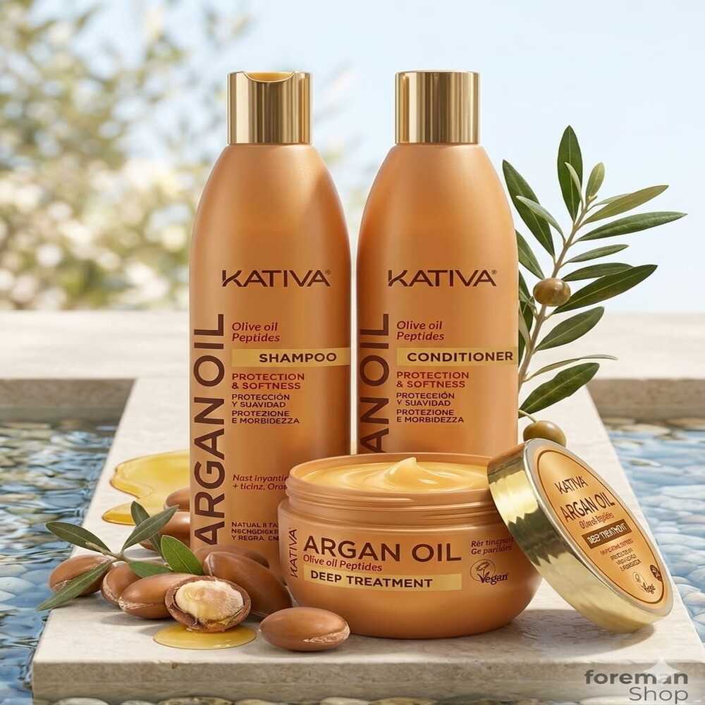 TRIO KATIVA ARGAN OIL 355ML - SHAMPOO + ACONDICIONADOR + TRATAMIENTO 300ML - 3