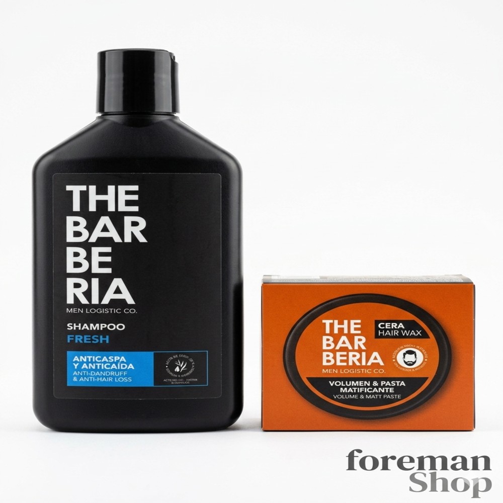 DUO THE BARBERIA SHAMPOO ANTICASPAANTICAÍDA 30ML + CERA EFECTO MATE70G - 1