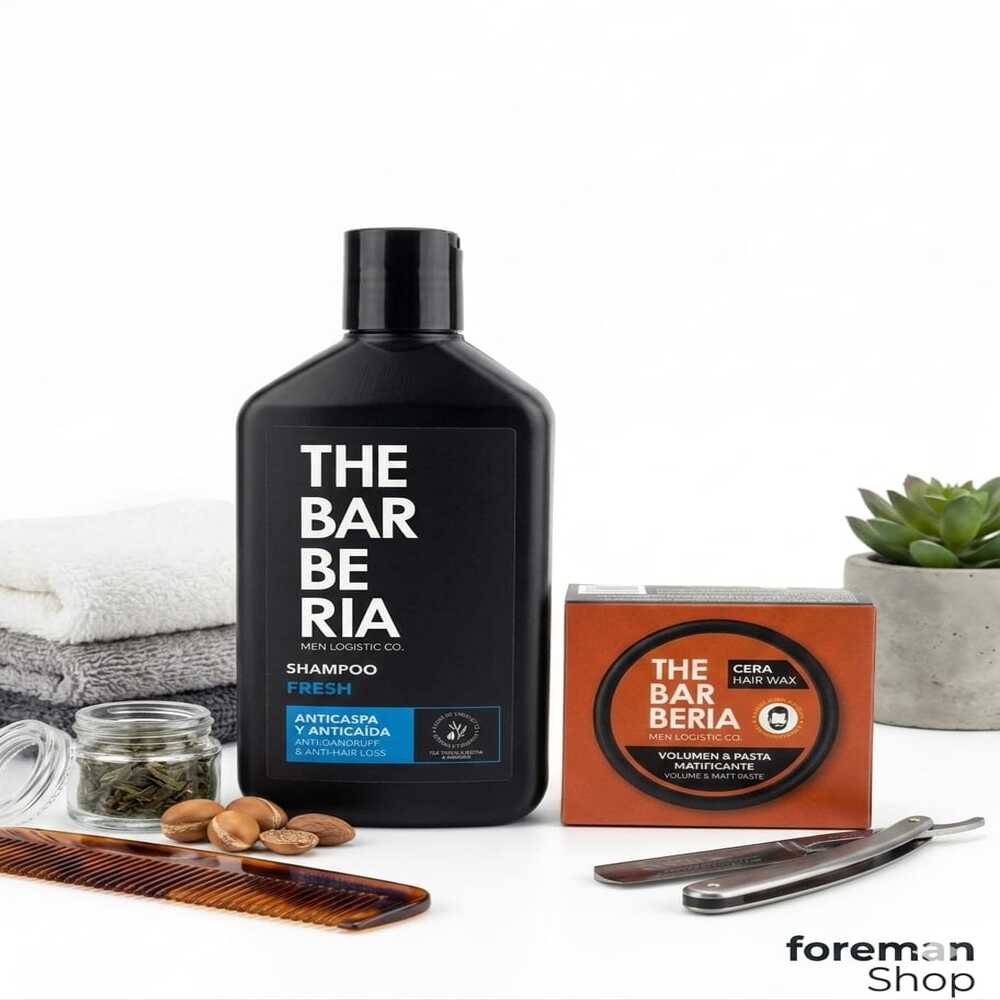 DUO THE BARBERIA SHAMPOO ANTICASPAANTICAÍDA 30ML + CERA EFECTO MATE70G - 3