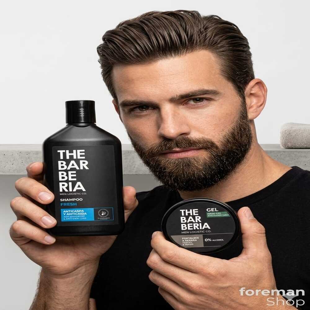 THE BARBERIA SHAMPOO ANTICASPAANTICAIDA + GEL REPARADOR ANTICAIDA - 2