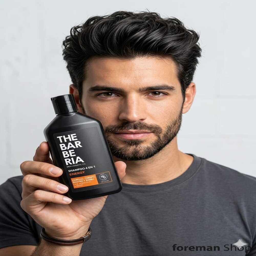 THE BARBERIA SHAMPOO 4 EN 1 ENERGY 300 ML – CABELLO, CUERPO, ROSTRO Y BARBA - 2