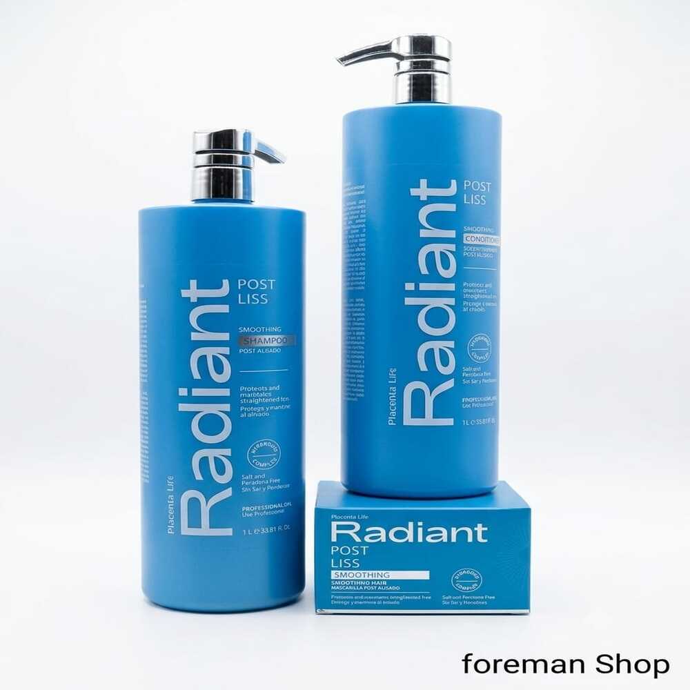 RADIANT POST LISS TRÍO PROFESIONAL: CHAMPÚ, ACONDICIONADOR (1L) Y MASCARILLA - 1