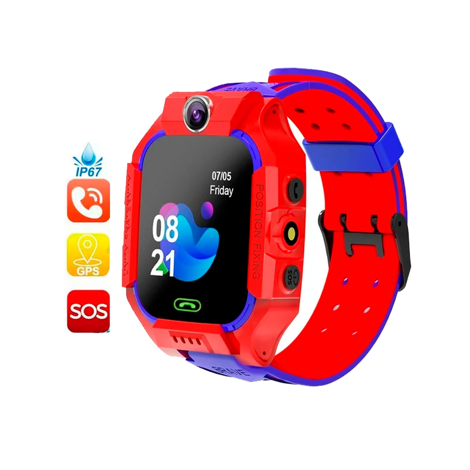 SMARTWATCH PARA NIÑOS Q19 CON GPS BOTÓN SOS Y CÁMARA ROJO - 1