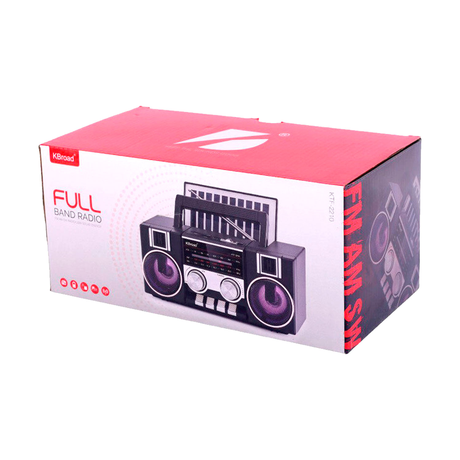 RADIO KTF-2210 CON PANEL SOLAR RECARGABLE BLUETOOTH LUCES RGB - 4