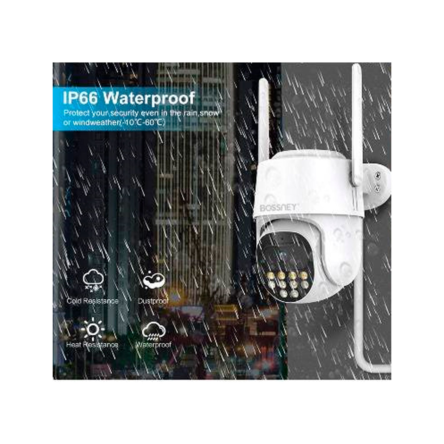 CÁMARA DE SEGURIDAD BOSSNEY BS-H9017 2K EXTERIOR BLANCO - 3