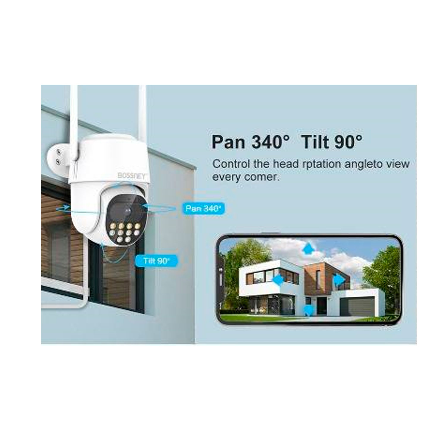 CÁMARA DE SEGURIDAD BOSSNEY BS-H9017 2K EXTERIOR BLANCO - 4