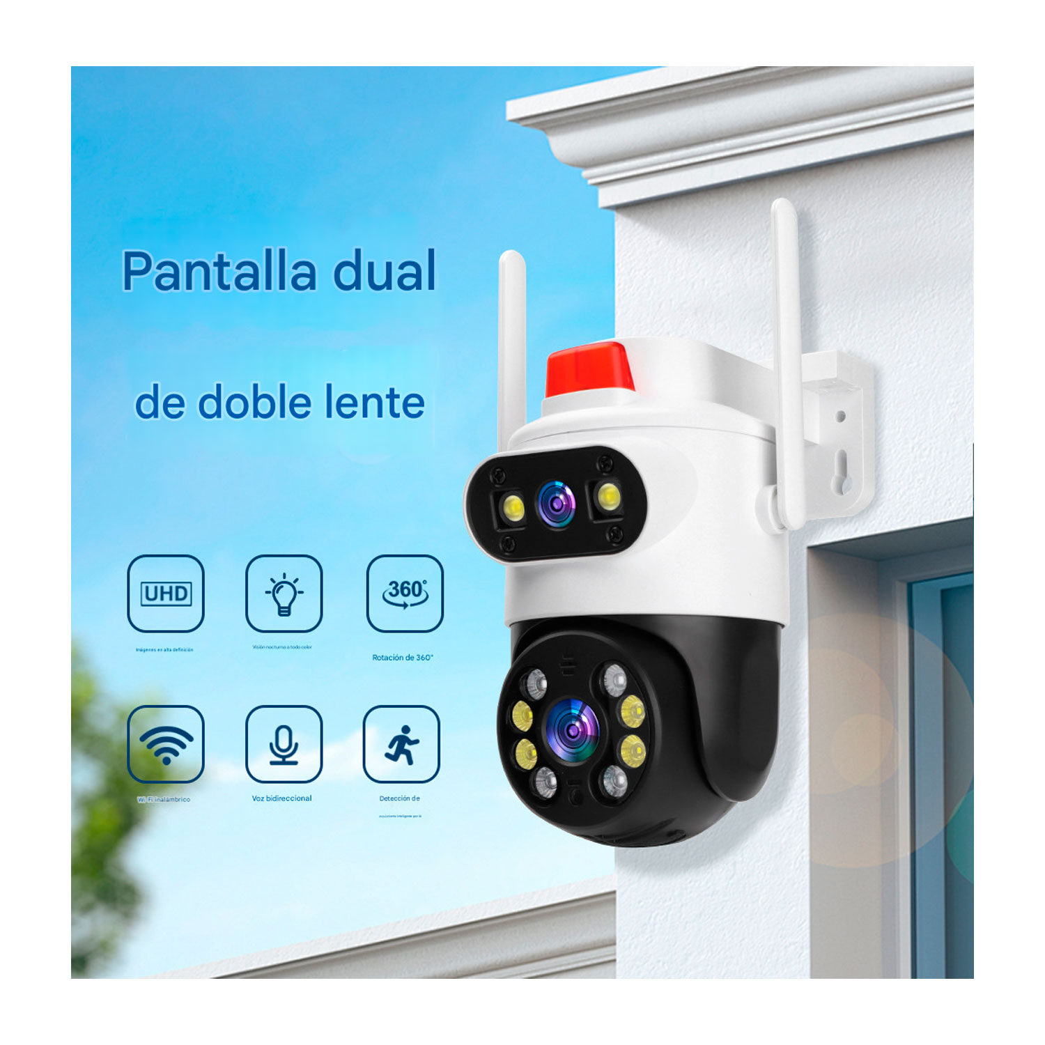 CÁMARA DE SEGURIDAD LANTUN A28 PRO DOBLE LENTE FULL HD CON MICROSD 128GB - 2