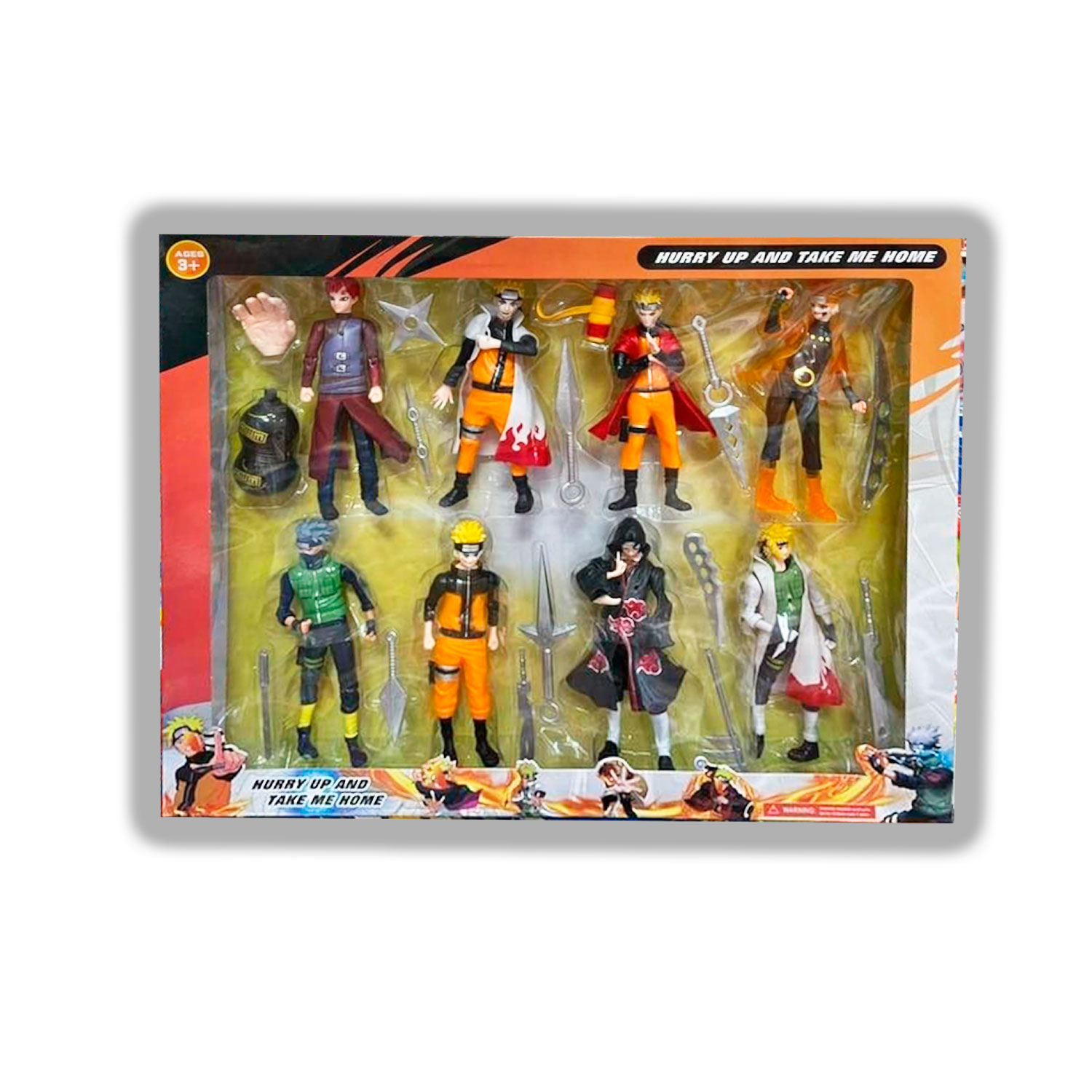 SET 8 FIGURAS DE ANIME NARUTO SHIPPUDEN JUGUETE - 1