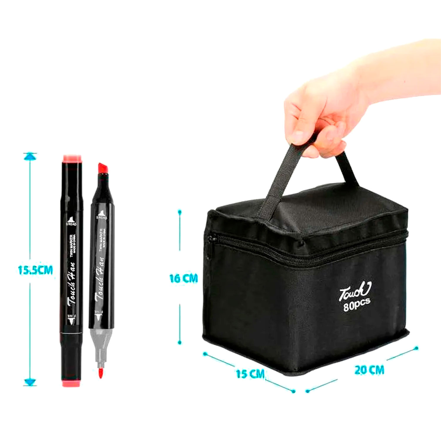 MEGA SET ARTE METÁLICO CAPIBARA 132 PZS PLUMONES TOUCH 80 - 5