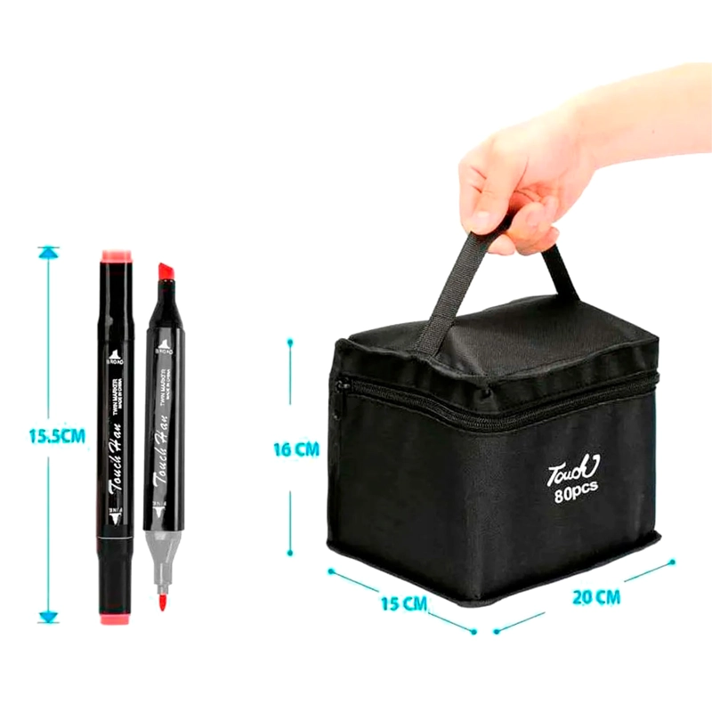 MEGA SET ARTE METÁLICO CAPIBARA 132 PZS PLUMONES TOUCH 80 - 5