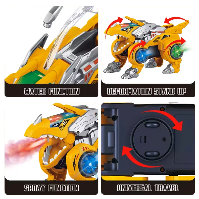 JUGUETE CARRO DINOSAURIO 2EN1 LANZA HUMO LUZ LED - 3