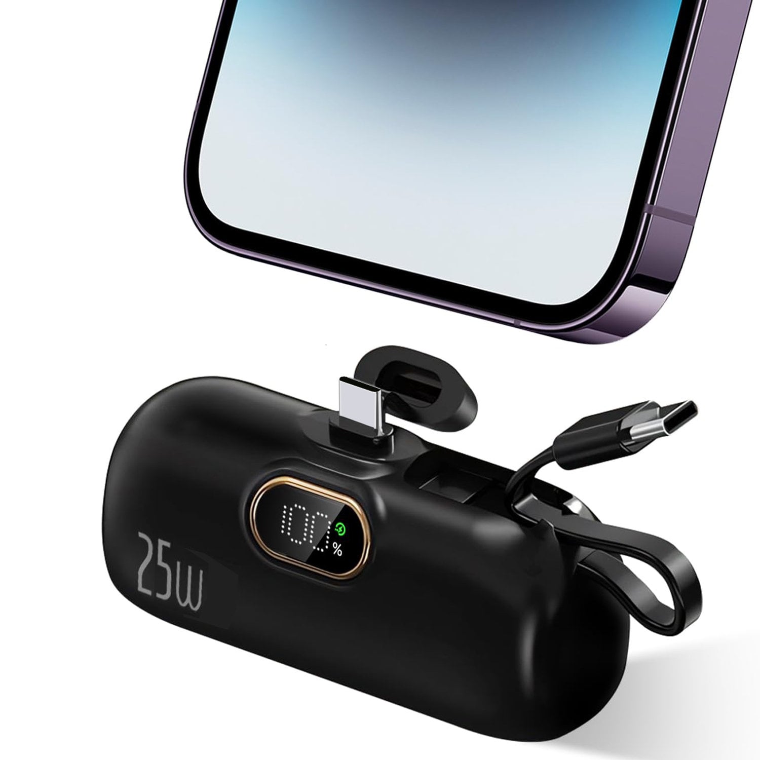 MINI CARGADOR PORTÁTIL DEMGEL D-E2028 PARA ANDROID Y IPHONE 6500 MAH PD 25W Negro - 3