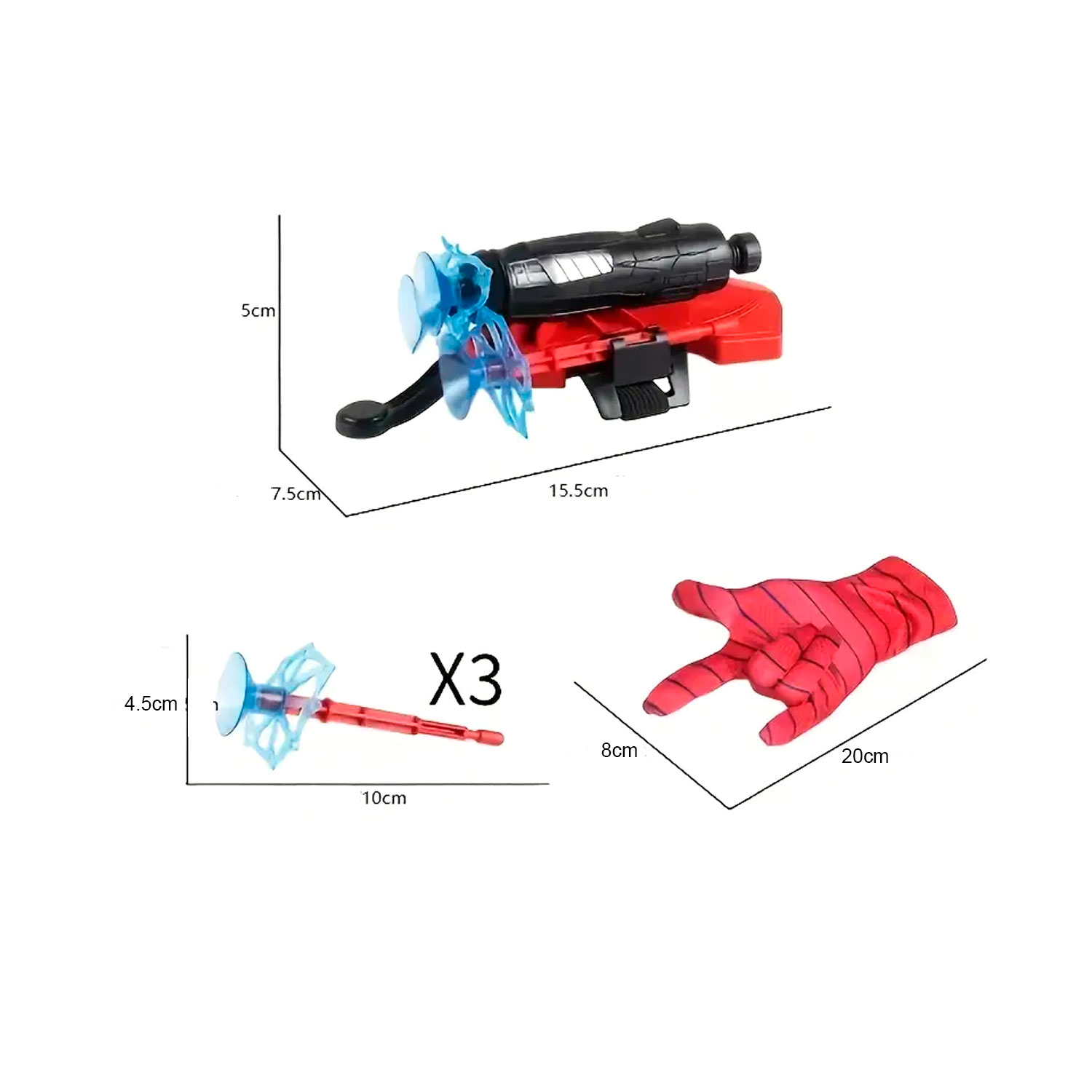 GUANTE LANZADOR TELARAÑA SPIDERMAN 2 PCS JUGUETE - 4