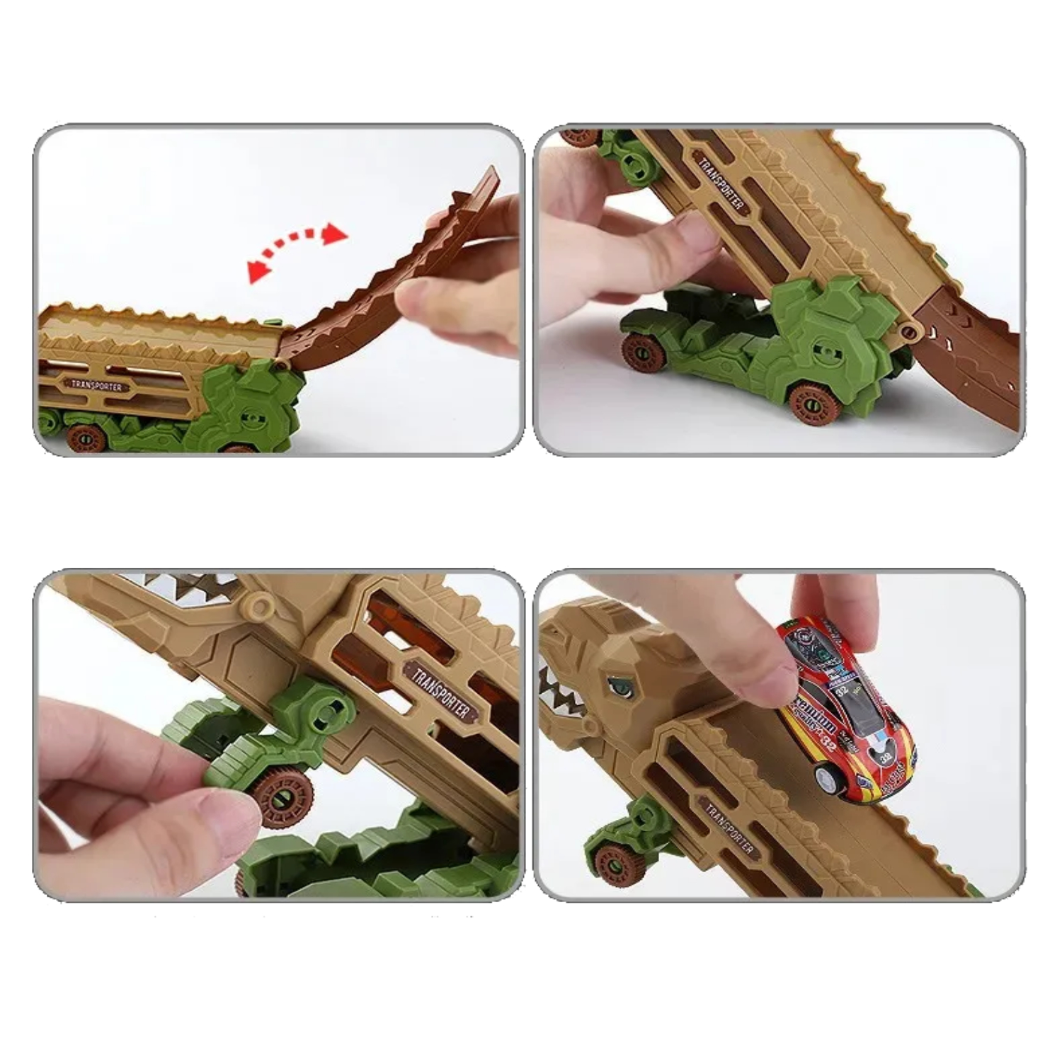 JUGUETE PISTA DINOSAURIO 2EN1 TRANSFORMABLE CON AUTOS - 5