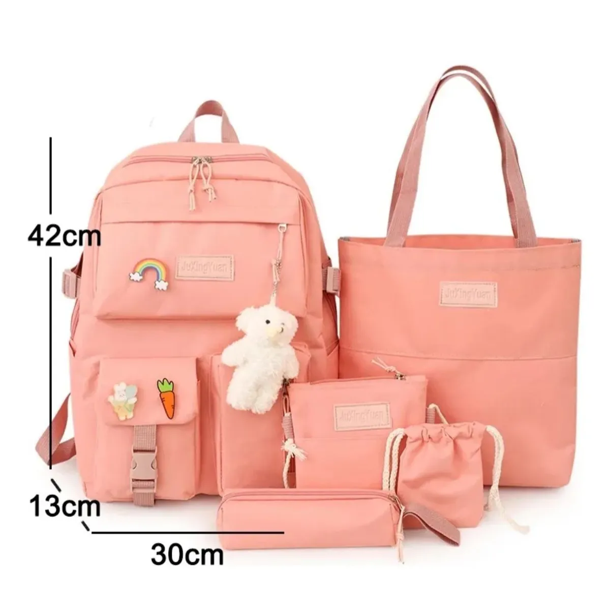 MOCHILA KAWAII COREANA SET DE 5PIEZAS CON ACCESORIOS - 2