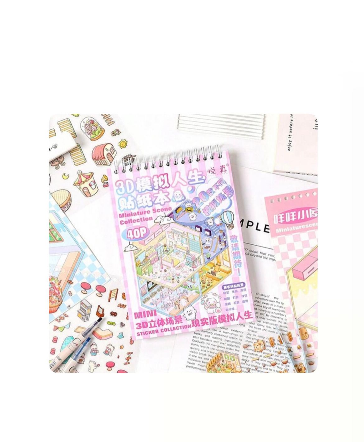 LIBRO DE STICKERS 3D– 20 ESCENARIOS + 500 STICKERS + PINZA INCLUIDA - 4