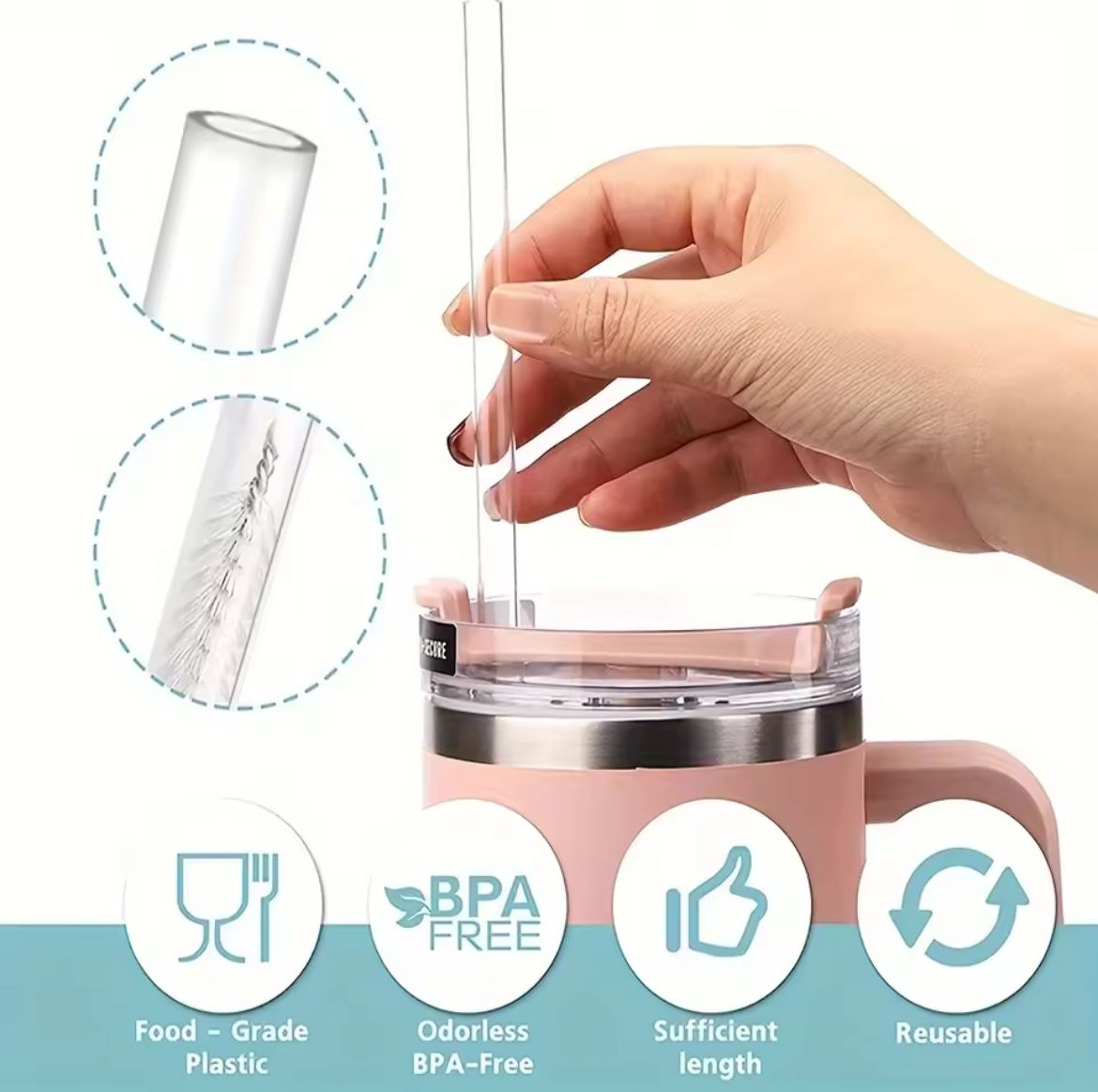 PACK DE 9 ACCESORIOS ANTIDERRAME PARA VASO QUENCHER TUMBLER H2.O 40OZ - COMPATIBLE CON QUENCHER TUMBLER COLOR MORADO - 2