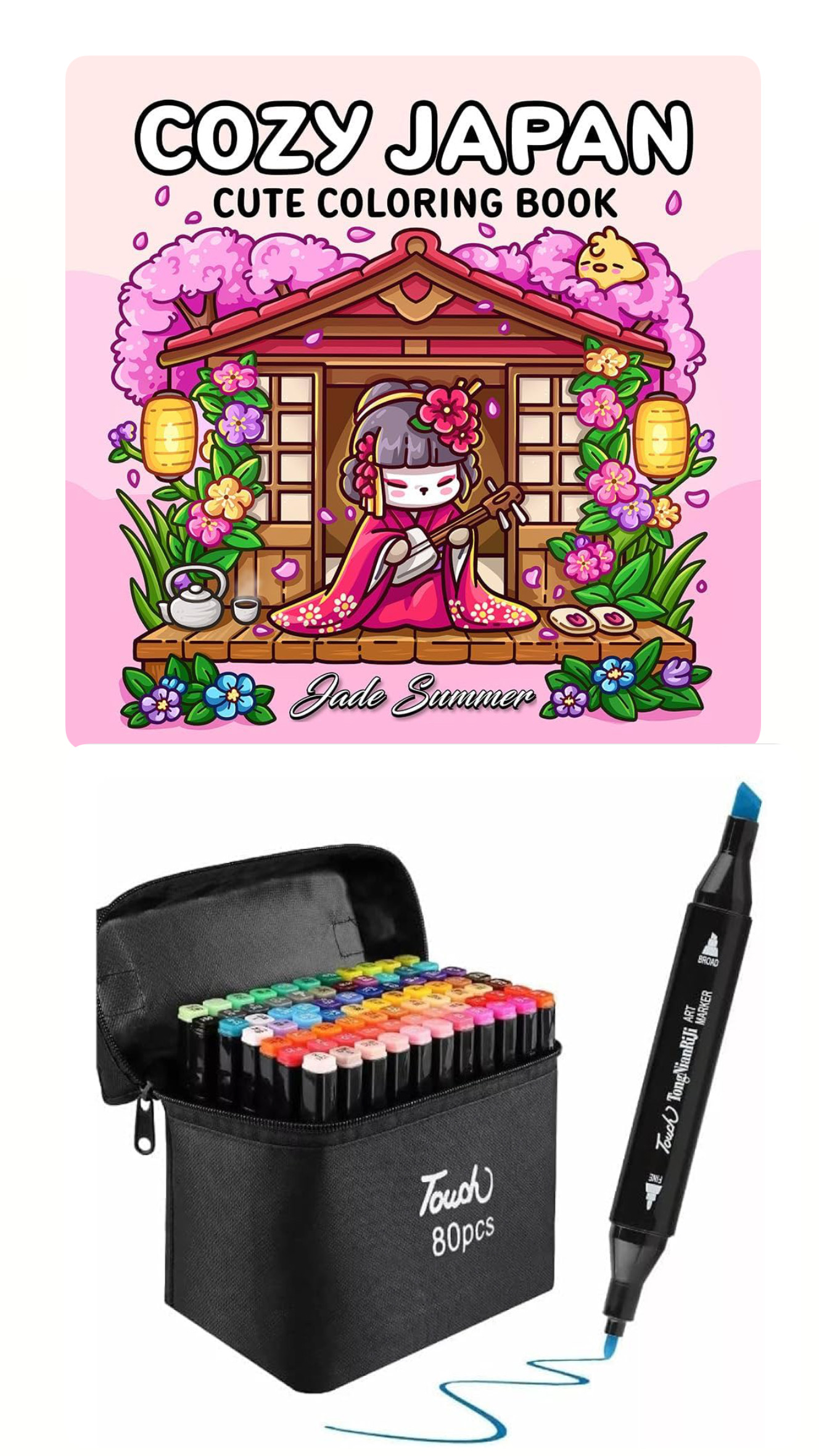 PLUMONES TOUCH DE 80 DOBLE PUNTA + LIBRO PARA COLOREAR
COCOWYO COZY JAPAN - 1