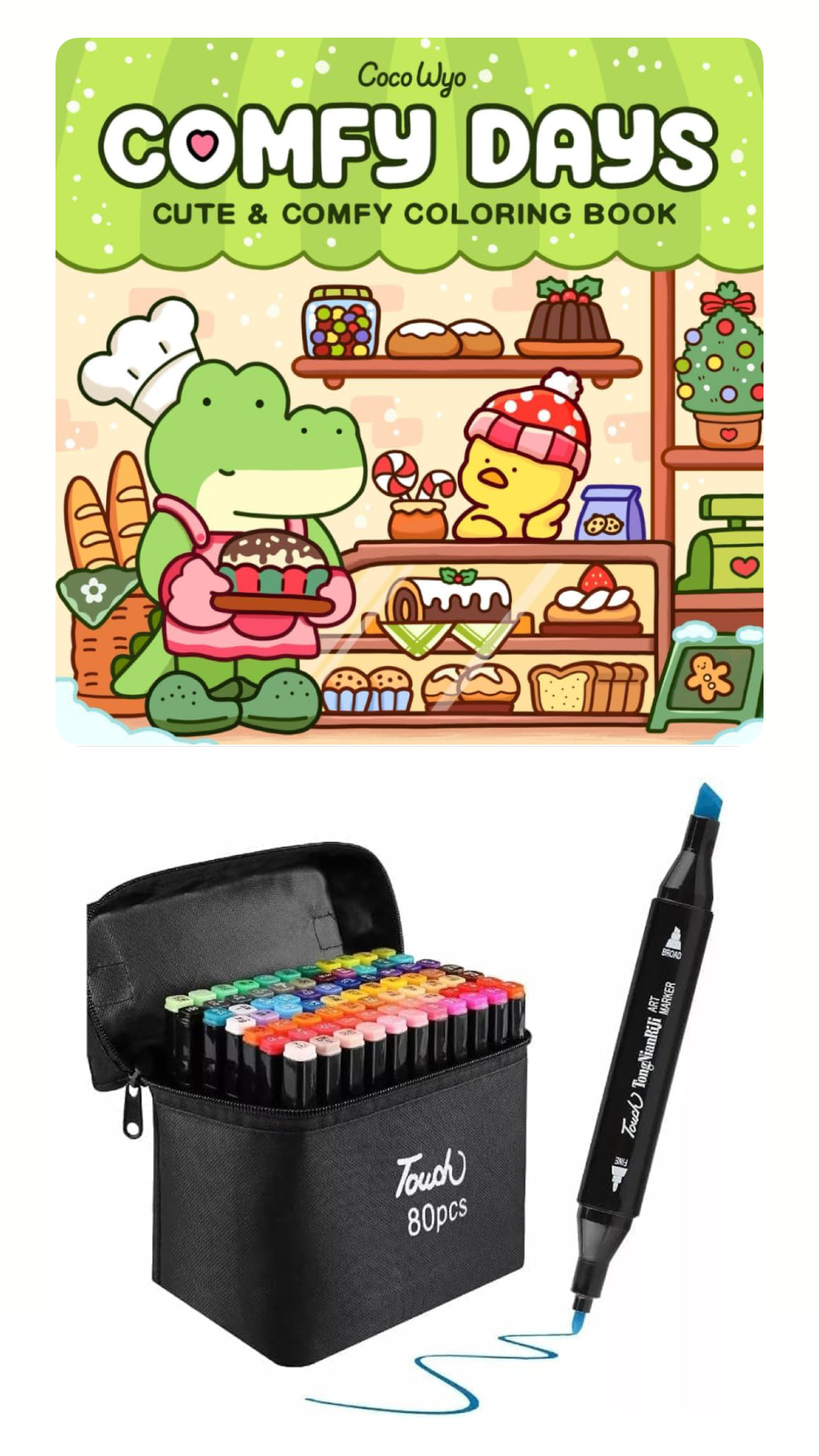 PLUMONES TOUCH DE 80 DOBLE PUNTA + LIBRO PARA COLOREAR
COCOWYO COMFY DAYS - 1