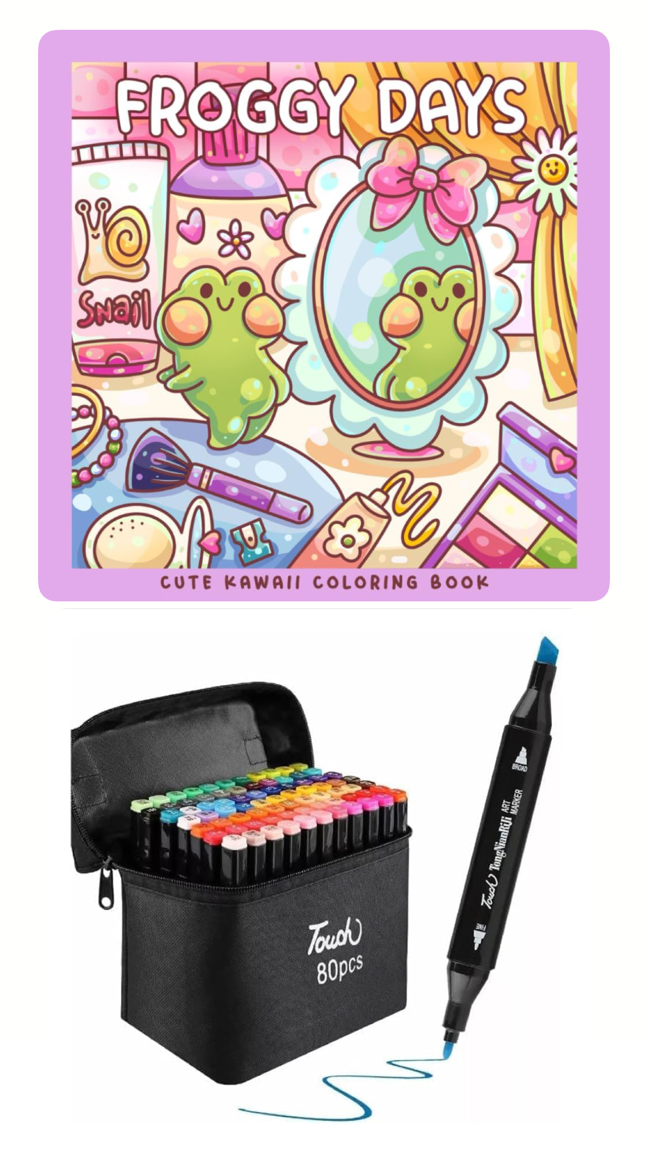 PLUMONES TOUCH DE 80 DOBLE PUNTA + LIBRO PARA COLOREAR
COCOWYO FROGGY DAYS - 1