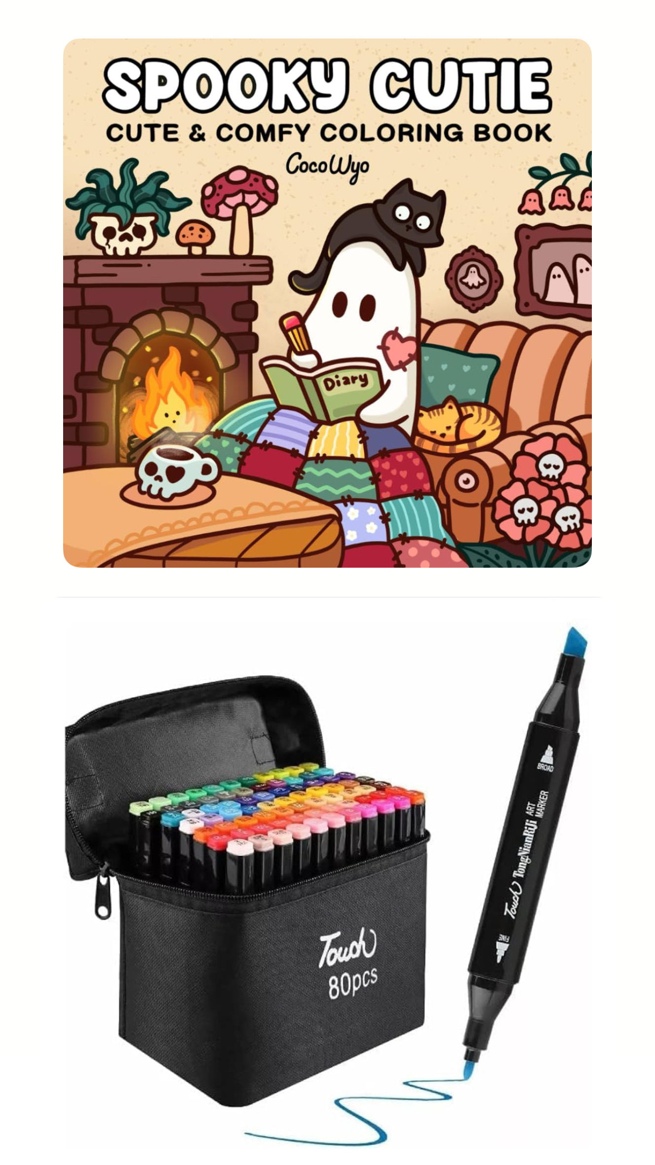 PLUMONES TOUCH DE 80 DOBLE PUNTA + LIBRO PARA COLOREAR
COCOWYO SPOOKY CUTIE - 1
