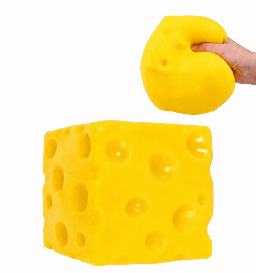 PACK DE 2 SQUISHY JUMBO ANTIESTRÉS MANTEQUILLA SLOW RISING Y QUESO CON RELLENO DE ESPUMA - 5