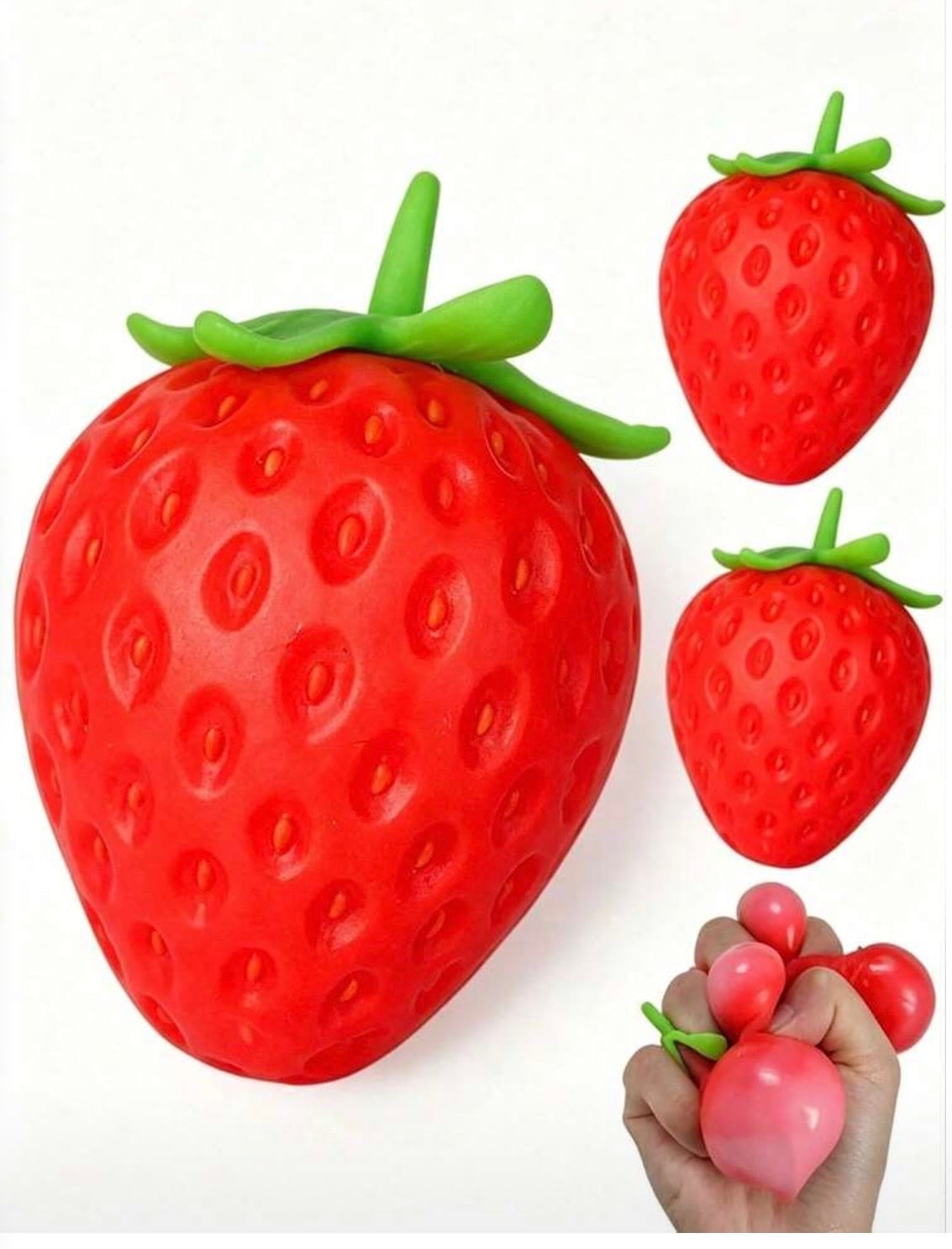 PACK DE 3 SQUISHY ANTIESTRES CHOCOLATE CEREBRO Y FRESA JUGUETES SENSORIALES - 2