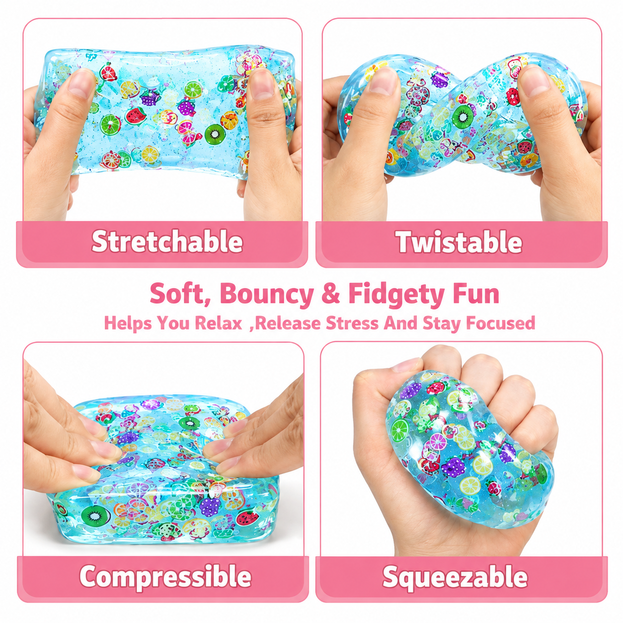 SQUISHY CUBO TIPO NEE DOH NICE CUBE ANTIESTRÉS SENSORIAL - 2