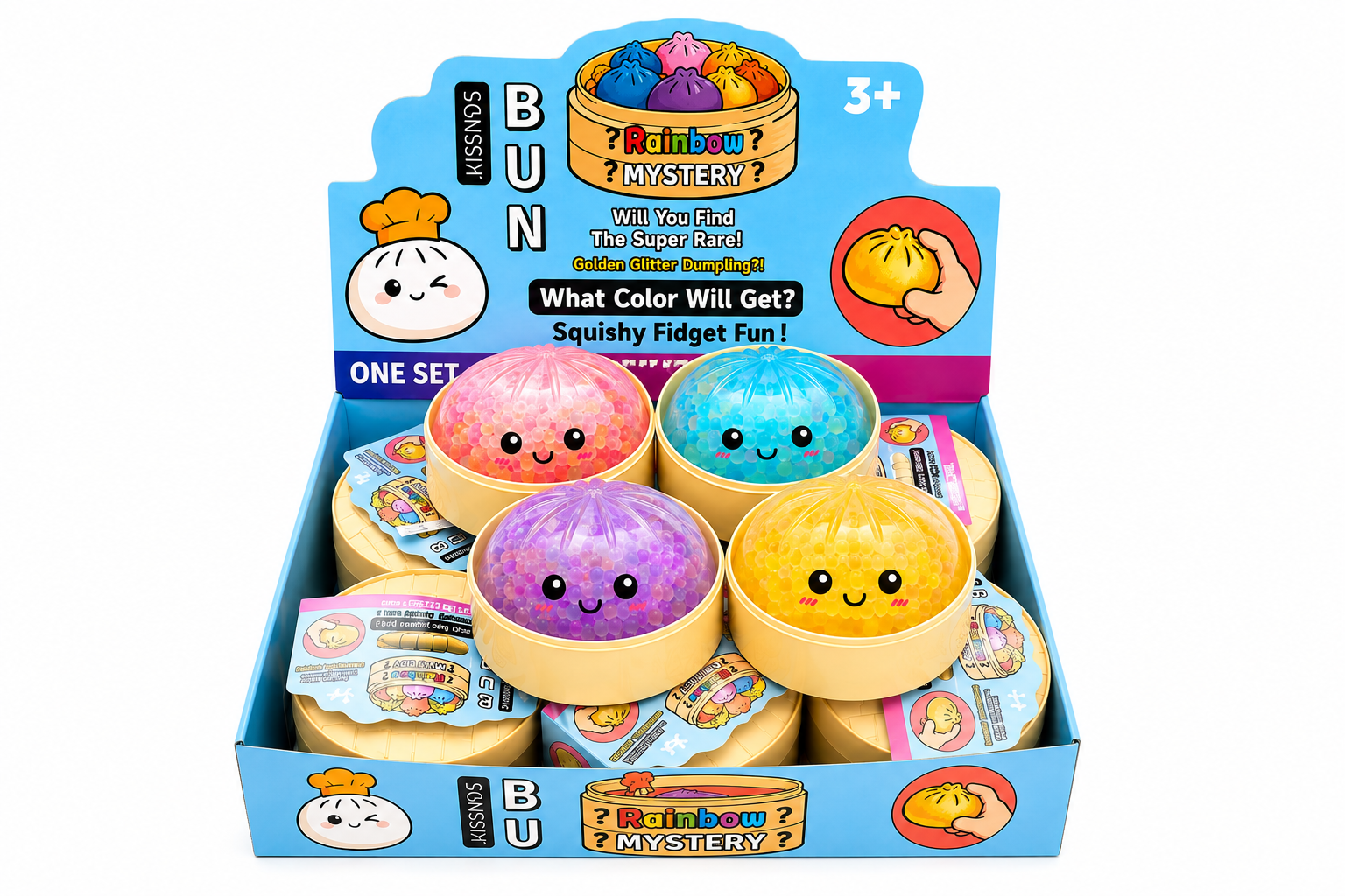 SQUISHY ANTIESTRÉS DUMPLING RAINBOW MYSTERY GRANDE CON VAPORERA VIRAL - 1