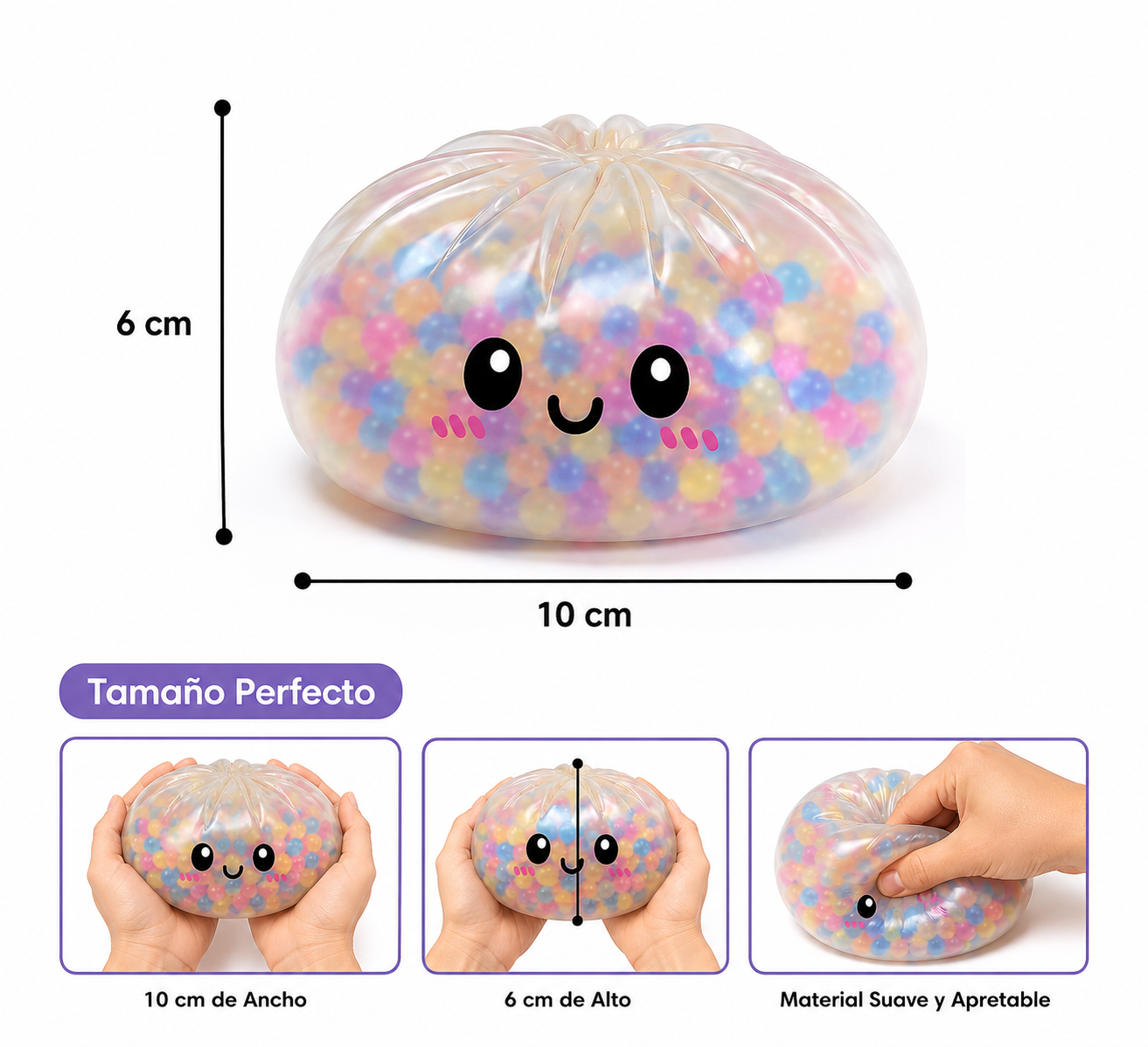 SQUISHY ANTIESTRÉS DUMPLING RAINBOW MYSTERY GRANDE CON VAPORERA VIRAL - 2