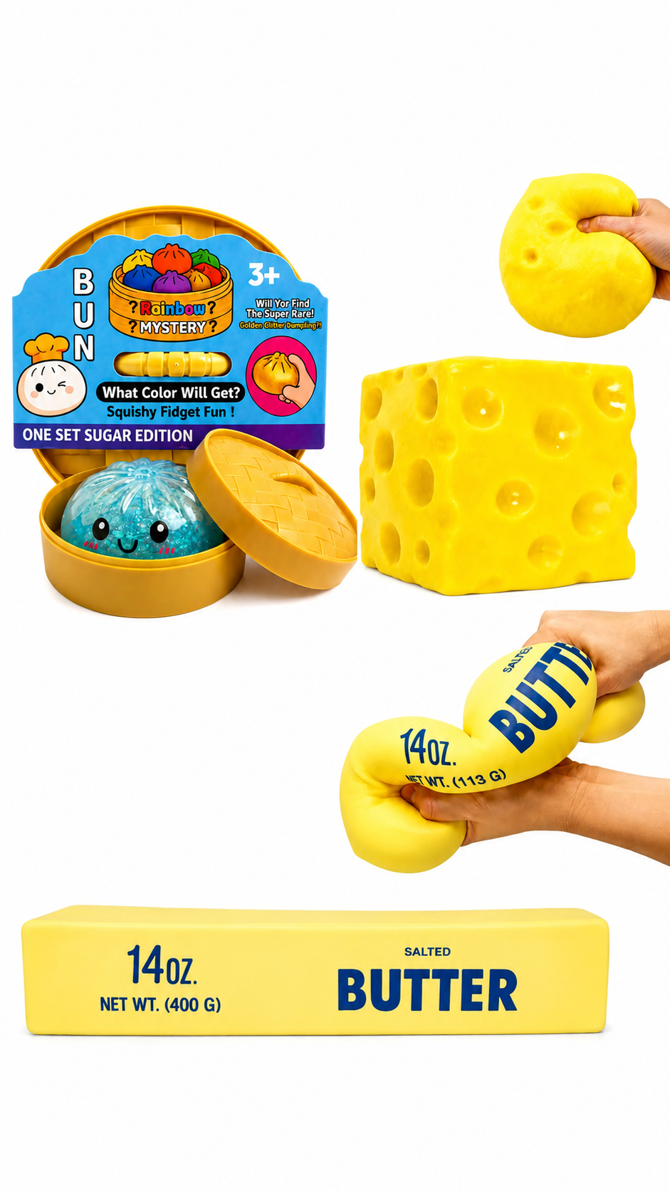 SQUISHY ANTIESTRÉS DUMPLING RAINBOW MYSTERY GRANDE CON VAPORERA VIRAL - 1