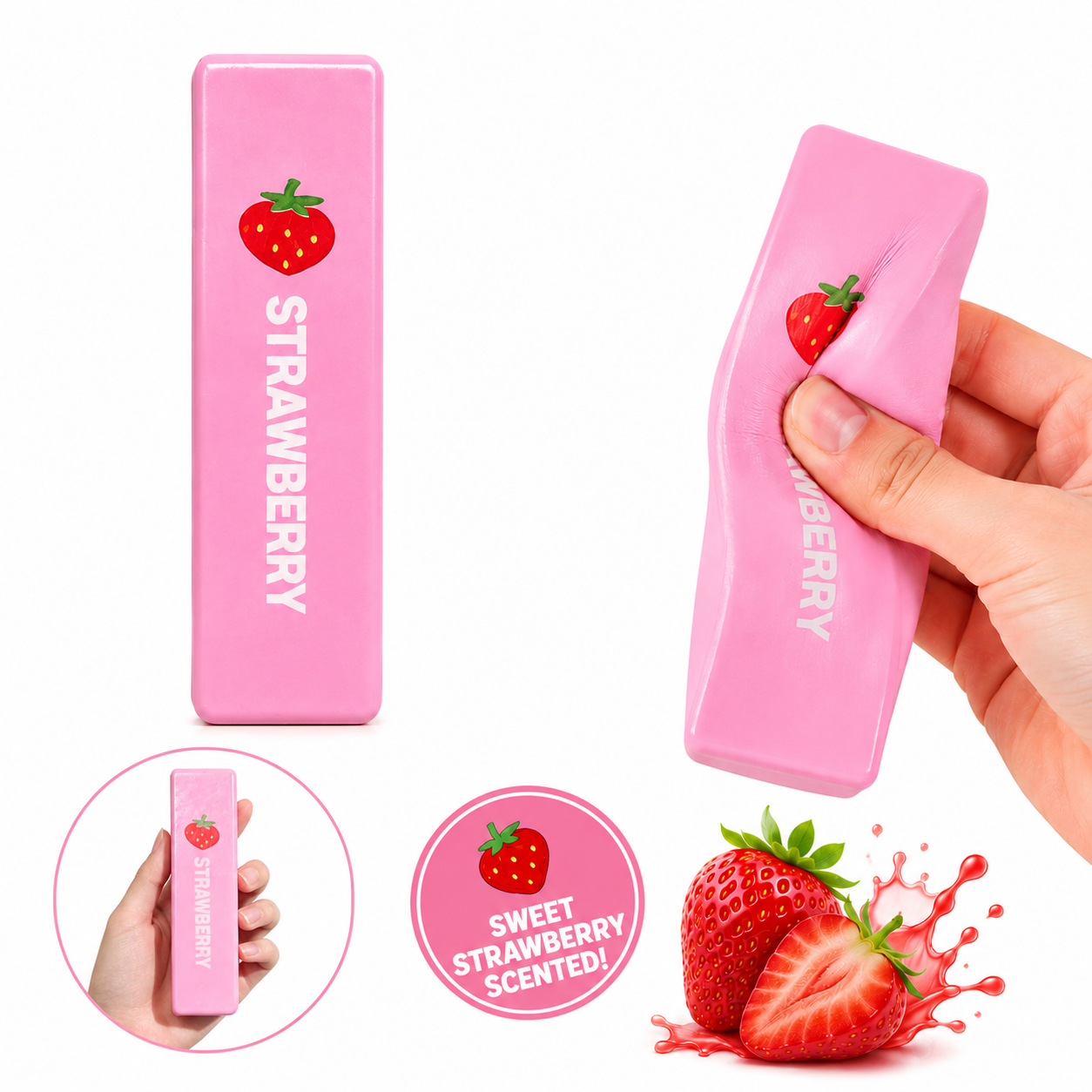 SQUISHY BUTTER MANTEQUILLA AROMA FRESA JUGUETE ANTIESTRES - 1