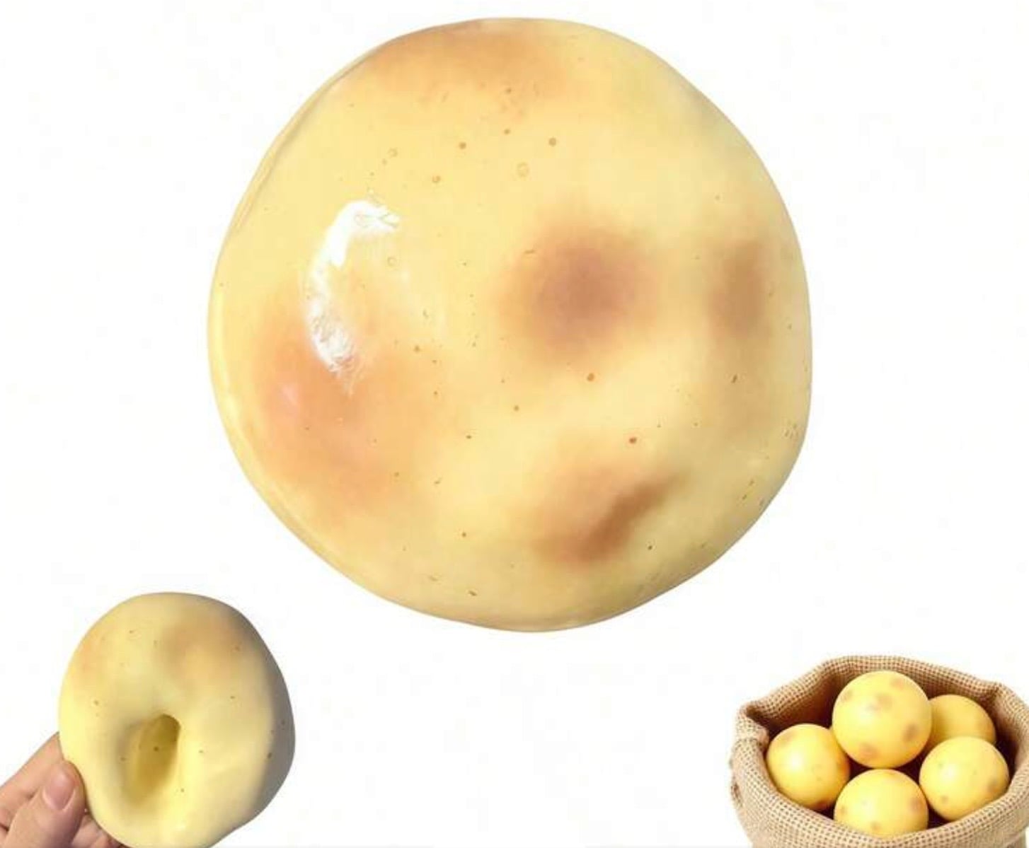 PACK DE 6 SQUISHY ANTIESTRES DE COMIDA JUGUETES SENSORIALES SUAVES TIPO NEE DOH - 3