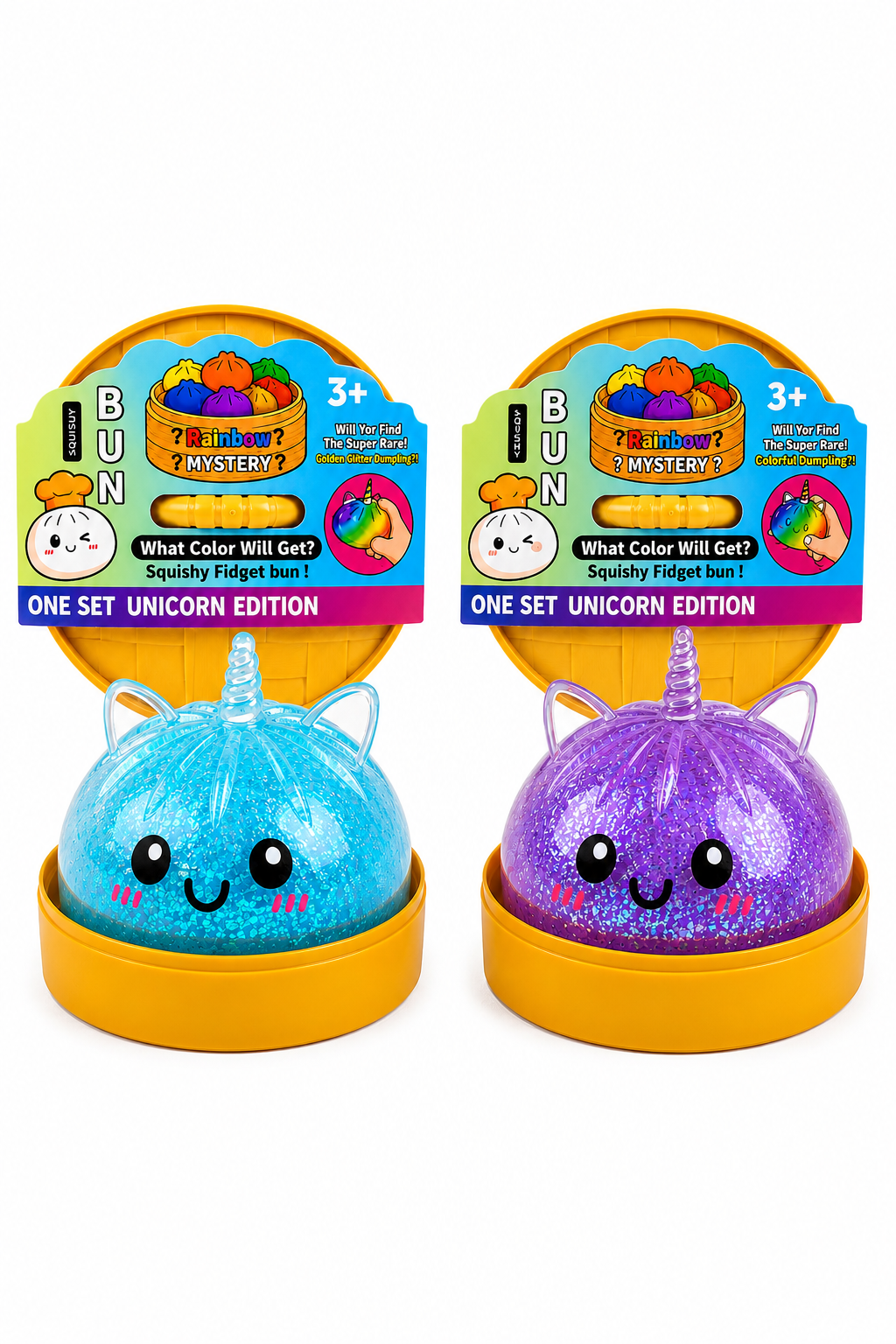 PACK DE 2 SQUISHY DUMPLING UNICORNIO SORPRESA MISTERY DUMPLING GRANDE - 1