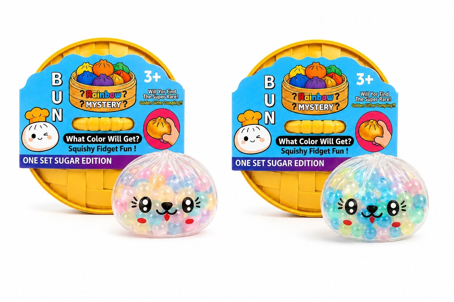 PACK 2 DUMPLINGS RAINBOW SURPRISE SQUISHY ANTIESTRES COLOR SORPRESA - 1