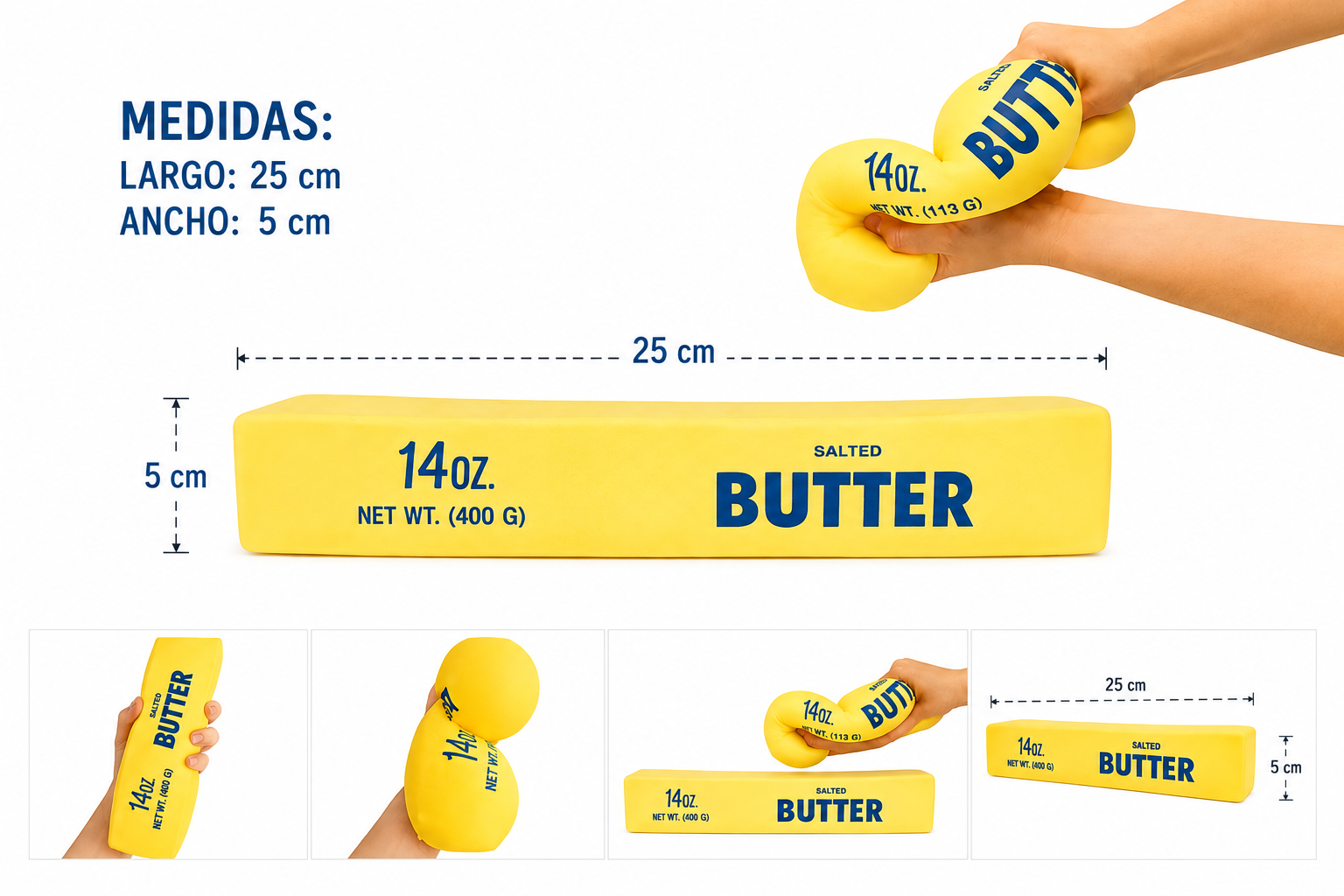 PACK DE 2 SQUISHY ANTIESTRES MANTEQUILLA, GIGANTE BUTTER Y DUMPLING MISTERIOSO JUGUETES SENSORIALES - 3