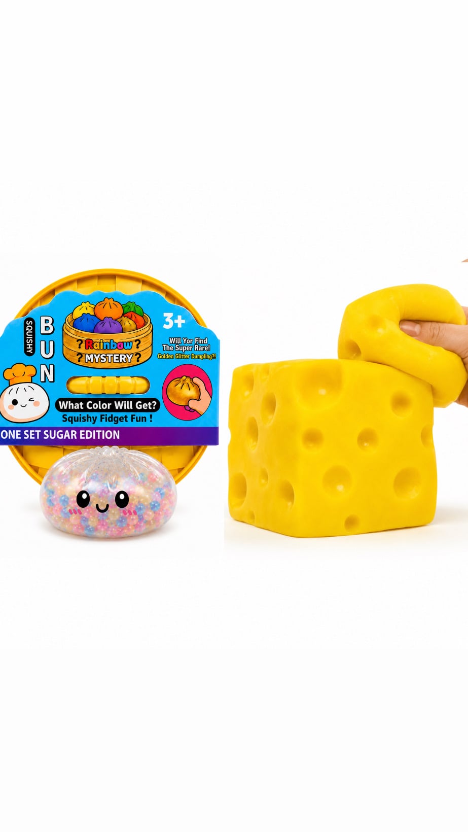 SQUISHY DUMPLING MISTERIOSO Y QUESO VERSION GRANDE PACK DE 2 - 1