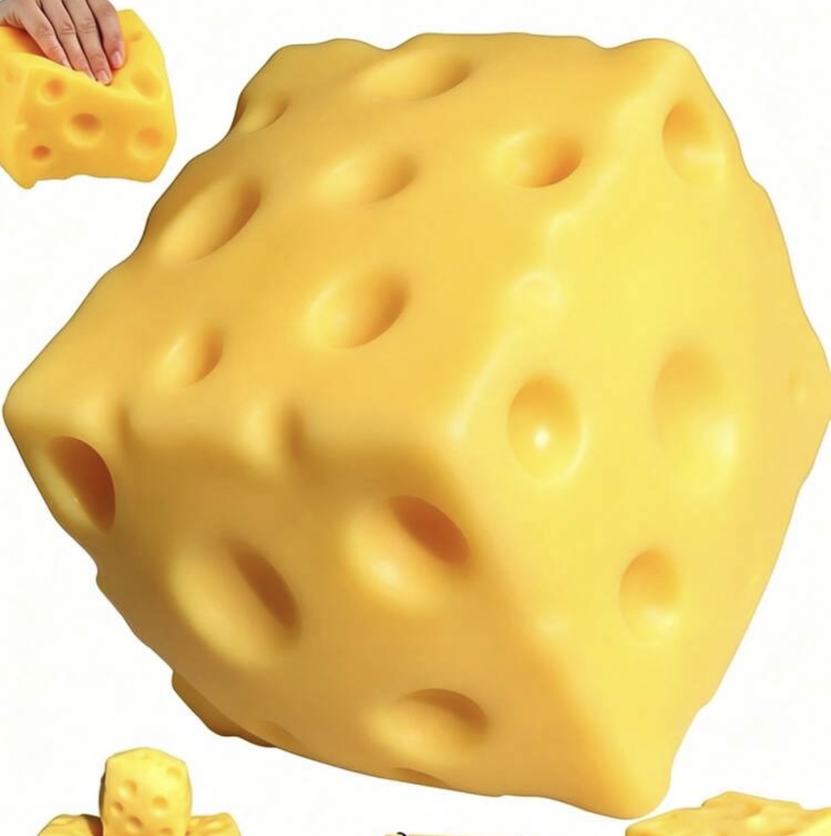PACK DE 2 SQUISHY ANTIESTRES FORMA DE QUESO AMARILLO SENSORIAL SUAVE - 2