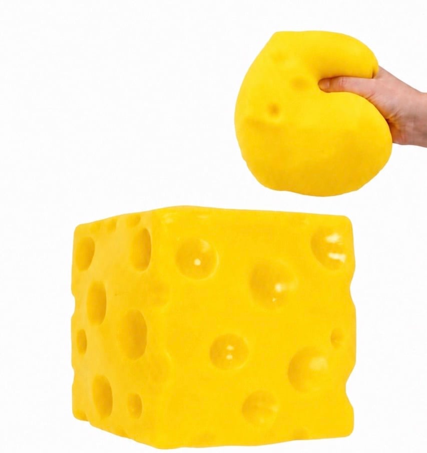 SQUISHY DE QUESO GRANDE CON RELLENO DE ESPUMA ANTIESTRÉS SENSORIAL - 1