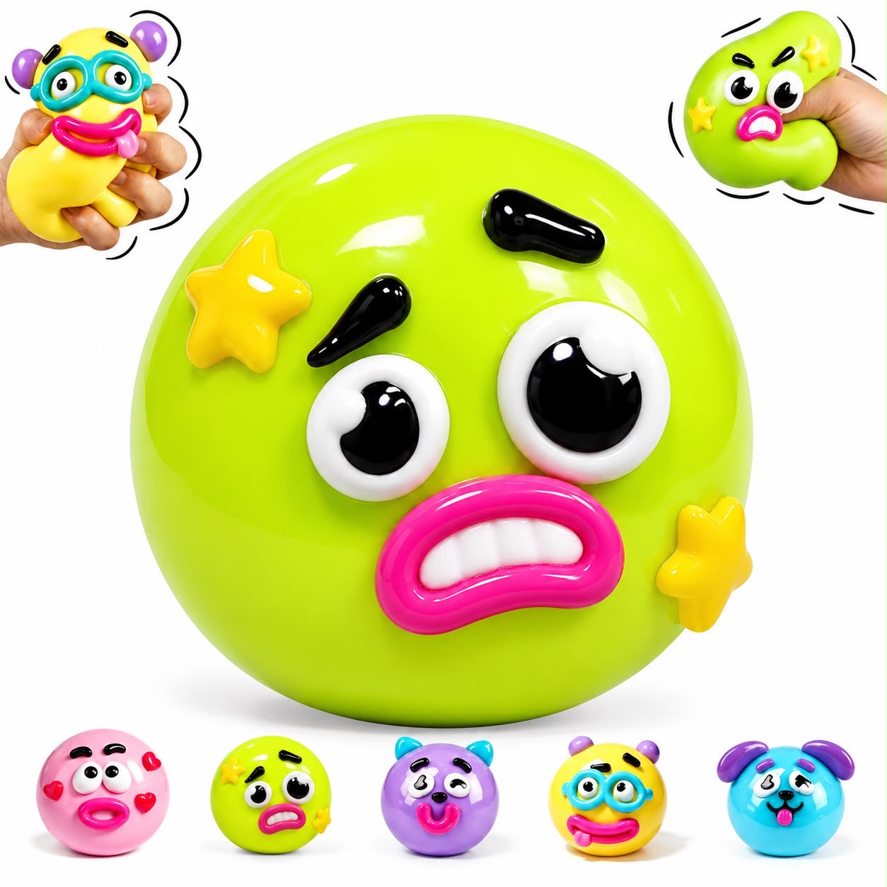 SMUSHER SQUISHY ANTIESTRES SENSORIAL CARA SUAVE FLEXIBLE EN TENDENCIA - 1
