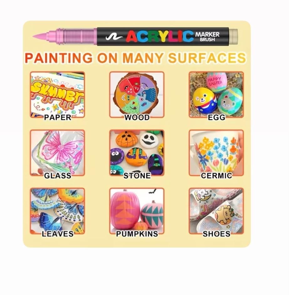 PLUMONES ACRILICOS ACRYLICS DE 12 UNIDADES - 3