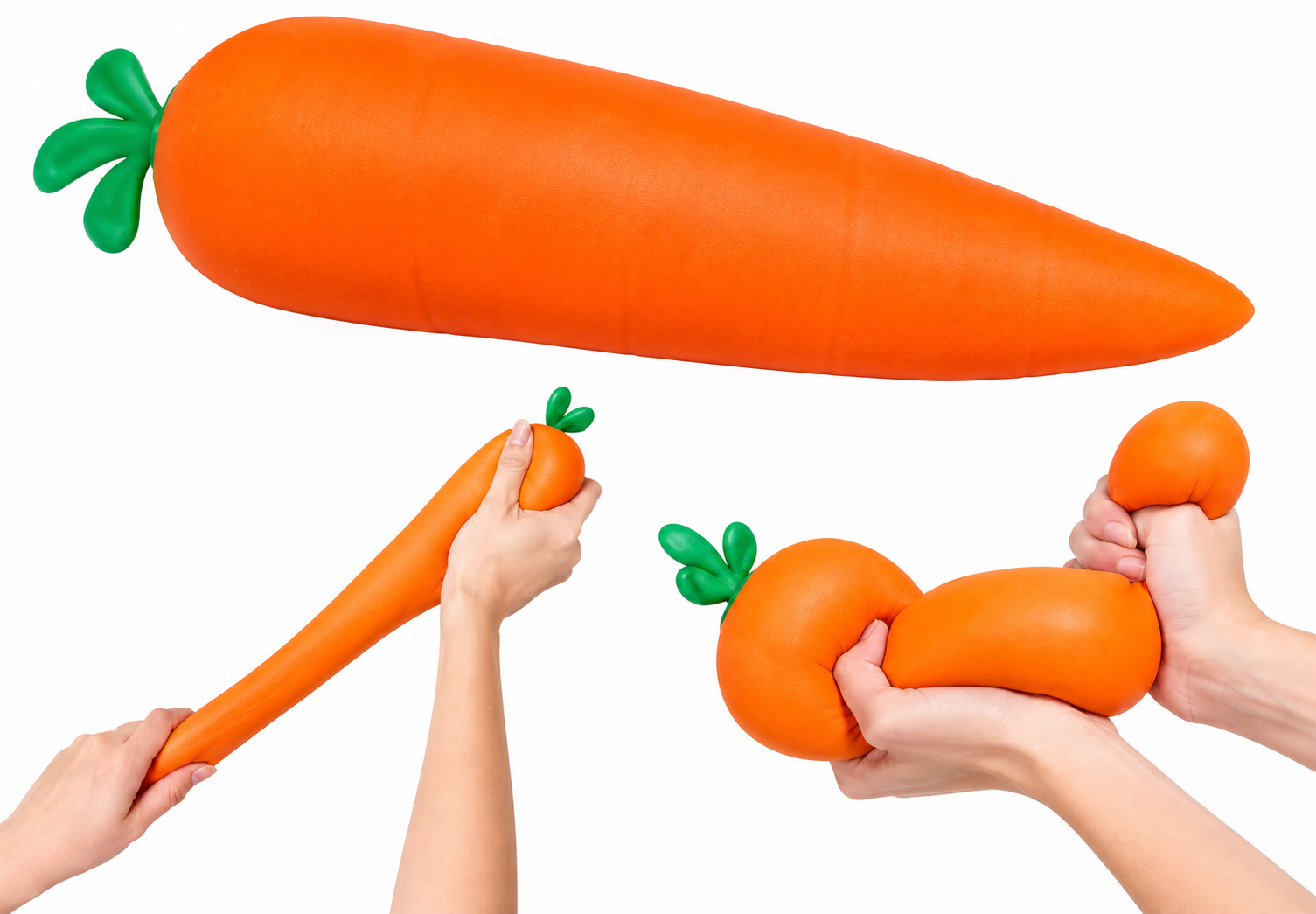 SQUISHY ZANAHORIA GIGANTE JUGUETE ANTIESTRES SENSORIAL 30 CM - 1