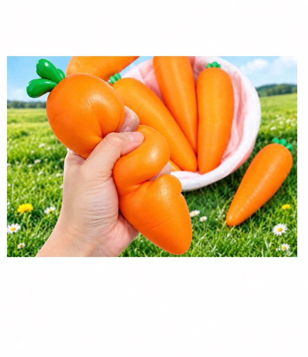 SQUISHY ZANAHORIA GIGANTE JUGUETE ANTIESTRES SENSORIAL 30 CM - 2