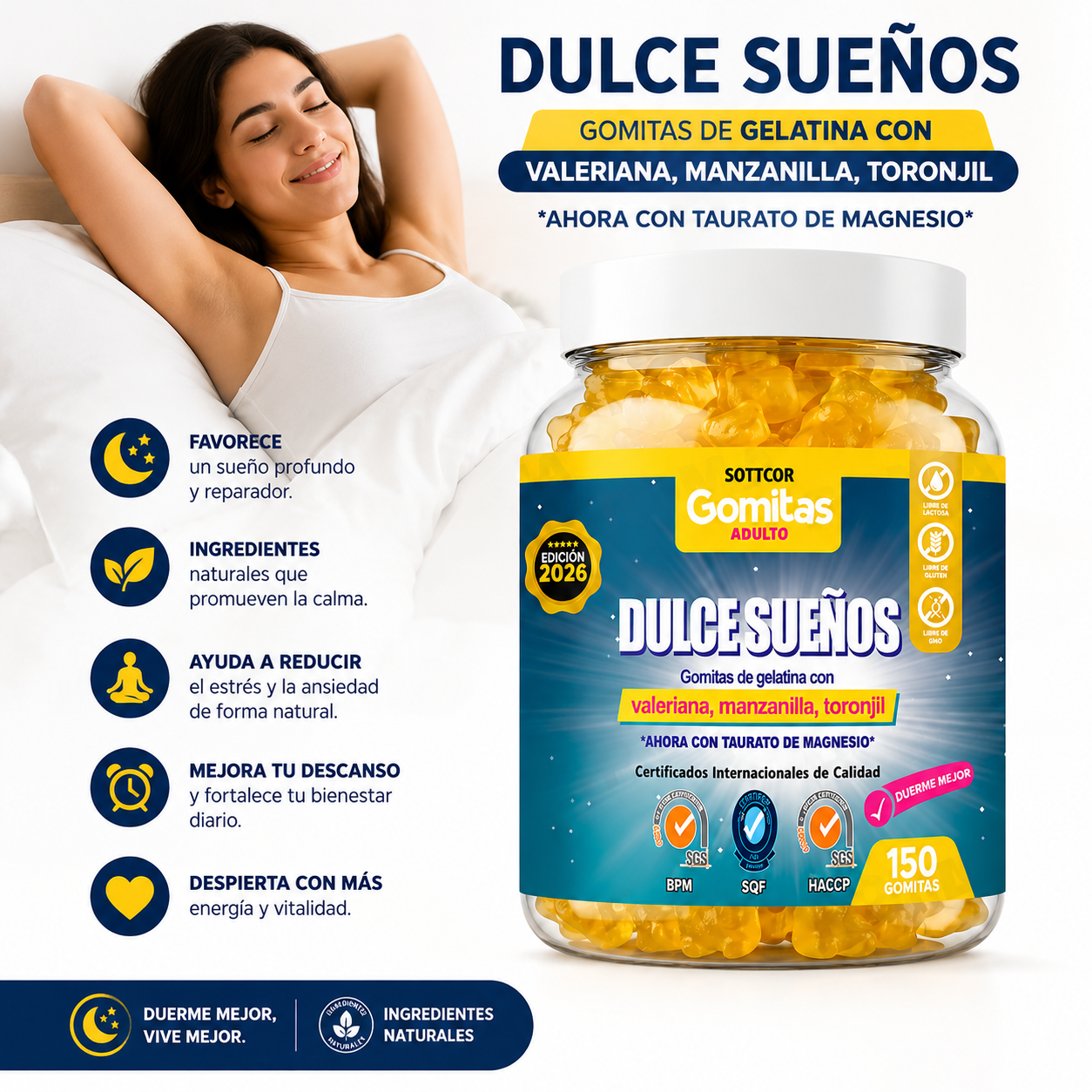 GOMITAS DULCES SUEÑOS CON VALERIANA 150 UND SOTTCOR LABS - 2