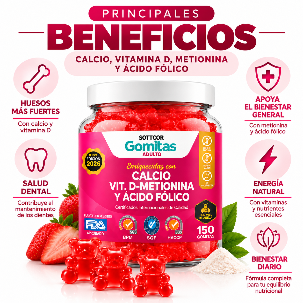 PACK 2 GOMITAS CALCIO PARA ADULTOS 300 GOMITAS SOTTCOR LABS - 3