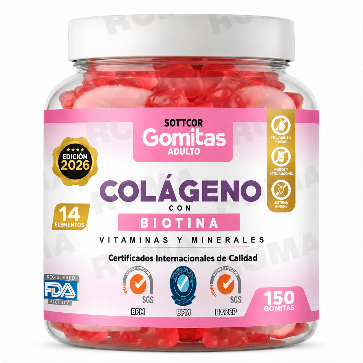 GOMITAS COLÁGENO CON BIOTINA 150 UND SOTTCOR LABS - 1