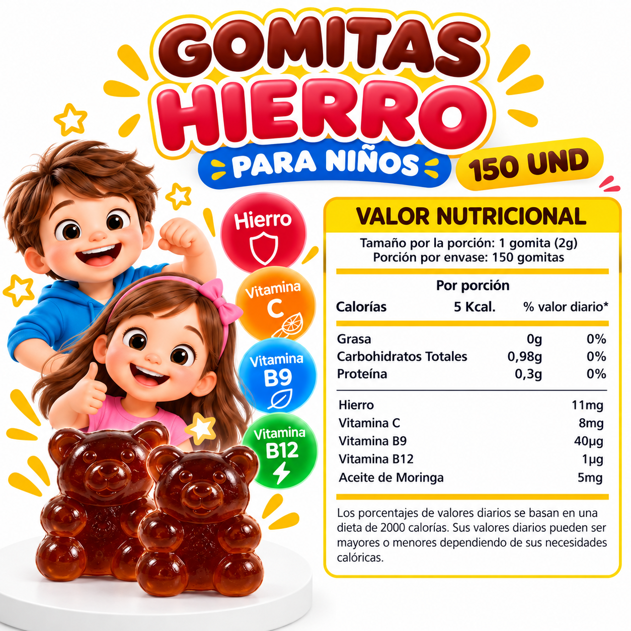 GOMITAS HIERRO NIÑOS 150 UND SOTTCOR LABS - 2