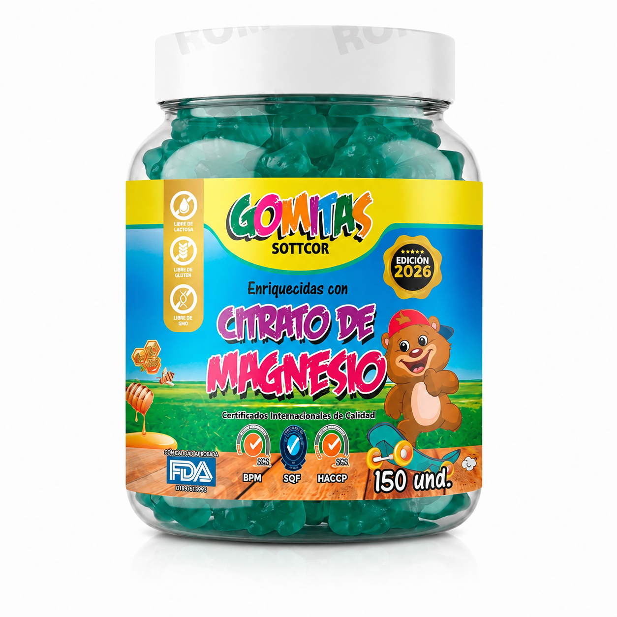GOMITAS CITRATO DE MAGNESIO NIÑOS PARA ADULTOS 150 GOMITAS SOTTCOR LABS - 1